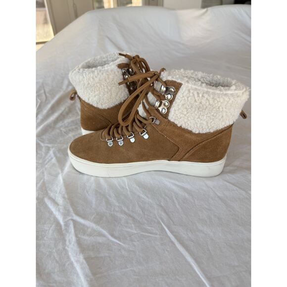 Womens Sz 6,5M Brown Marc Fisher MF Darlen-M Faux Fur Suede Leather Ankle Boots - Picture 5 of 11